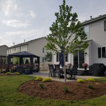 Round Lake Family Home Paver Patio, Paver Walkway, Porch, Gazebo and Landscape