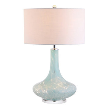 Montreal 29" Glass, Acrylic LED Table Lamp, Ice Blue