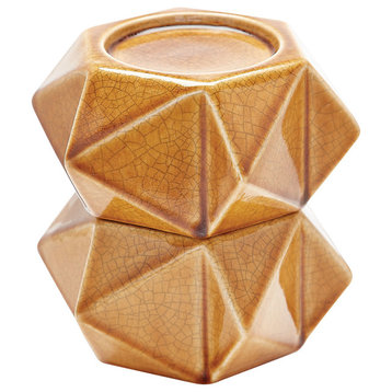 Dimond Home 857128/S2 Large Ceramic Star Candle Holders, Honey, Set of 2