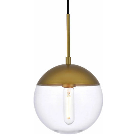 Elegant Lighting LD6027 Eclipse 1 Light 8"W Mini Pendant - Brass