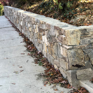 Building Stone Dry Stack Retaining Wall in Takoma Park MD