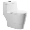 WOODBRIDGEE One Piece Toilet with Soft Closing Seat, Chair Height, 1.28 GPF Dual