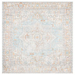 Safavieh - Safavieh Aria ARA580J Rug, Aqua/Beige, 6'7" X 6'7" Square - The Aria Rug Collection resonates classic-contemporary pizzazz. With timeless motifs draped in fashionable color and a subtle distressed patina, Aria exquisitely presents trend-setting transitional style. These sublime area rugs are made using supple synthetic yarns for long lasting color and beauty.