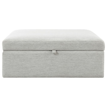 Wren Square Storage Ottoman, Ivory