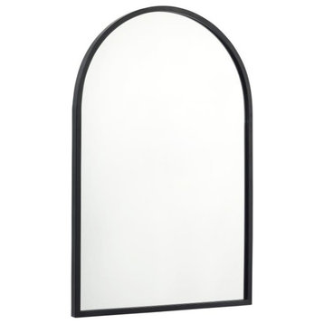 Mila Arched Metal Framed Wall Mirror, Black - 20"x30"
