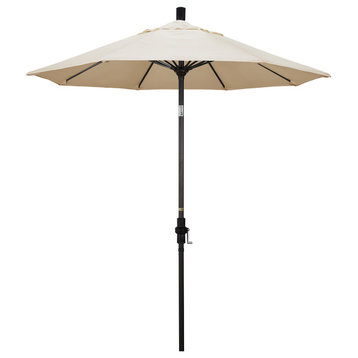 7.5' Bronze Collar Tilt Lift Fiberglass Rib Aluminum Umbrella, Pacifica, Canvas