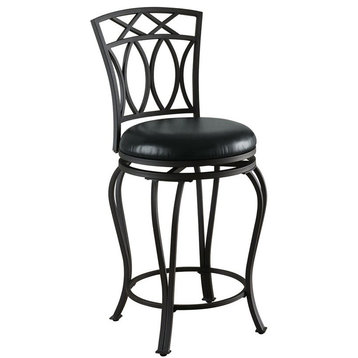 Coaster Transitional Metal Upholstered Swivel Counter Height Stool in Black