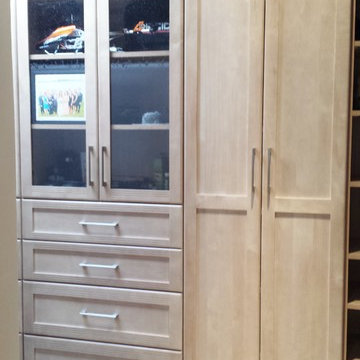 Wood and melamine closet