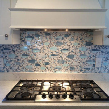 Custom Mosaic Backsplash Before and After
