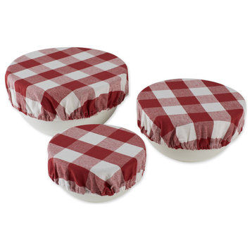 DII Asst Barn Red Buffalo Check Woven Dish Cover (Set of 3)