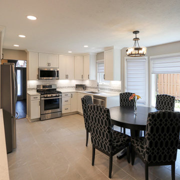 White Kitchen with White Subway Tile and Gray and Black Accent Tile ~ Medina, OH