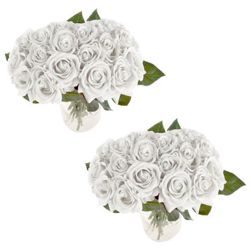 Rose Artificial Flowers 36Pc, White