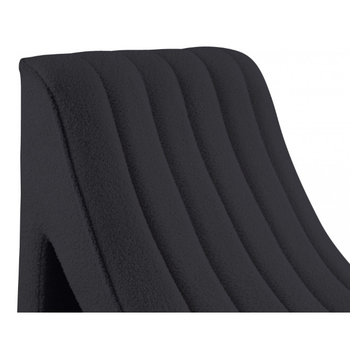Meridian Orian Teddy Fabric Chaise - Black