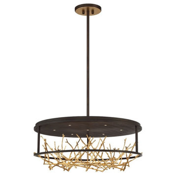42W 7 LED Round Chandelier in Transitional Style - 30.5 Inches Wide by 13