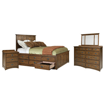 Intercon Oak Park Bedroom Set With Queen Bed
