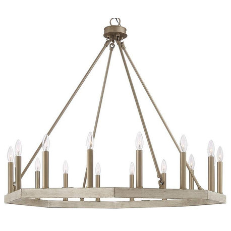 16-Light Octagonal Chandelier, Driftwood/Brass Dust