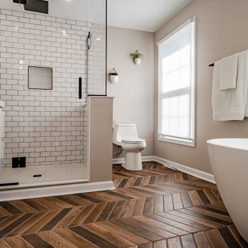 West Chester Herringbone/Chevron Master Bathroom