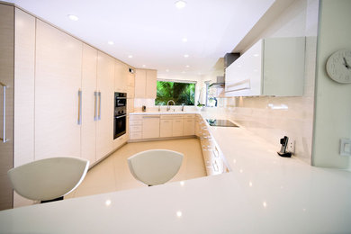 Example of a minimalist kitchen design in Los Angeles
