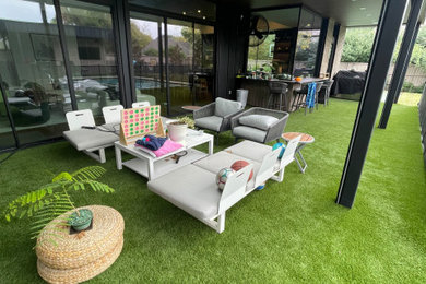 Mid-sized minimalist backyard patio photo in Dallas