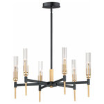 Maxim Lighting - Maxim Lighting 16125CLBKAB Flambeau - 24.75 Inch 10.8W 6 LED Chandelier - An exquisite collection featuring scalloped cylindFlambeau 24.75 Inch  Black/Antique Brass  *UL Approved: YES Energy Star Qualified: n/a ADA Certified: n/a  *Number of Lights: Lamp: 6-*Wattage:1.8w G4 LED bulb(s) *Bulb Included:Yes *Bulb Type:G4 LED *Finish Type:Black/Antique Brass