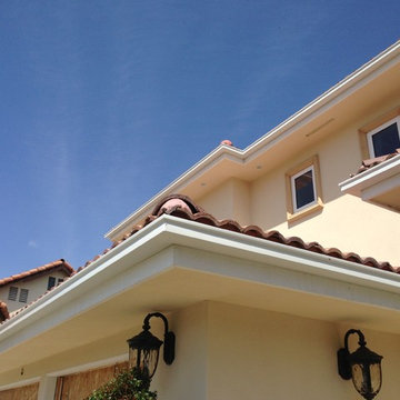 Box Gutters on Custom Home with Tile Roof, Walnut California