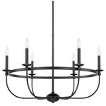Capital Lighting - Rylann 6 Light Chandelier, Matte Black - A transitional chandelier with a fresh  updated design  Rylann flaunts an elegant  architecturally inspired form. Modeled after an inverted dome  this graceful 6-light chandelier in a Matte Black finish punctuates the space above a dining table or coffee table and lends itself well to classic  farmhouse or transitional decor.&nbsp