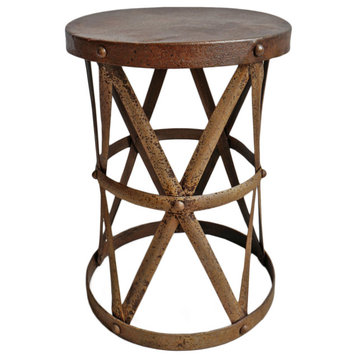 Industrial Iron Strap Side Table