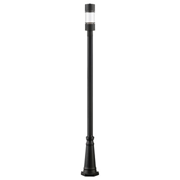 Luminata 1 Light Outdoor Post Light, Black With Clear Glass, 519P Mount