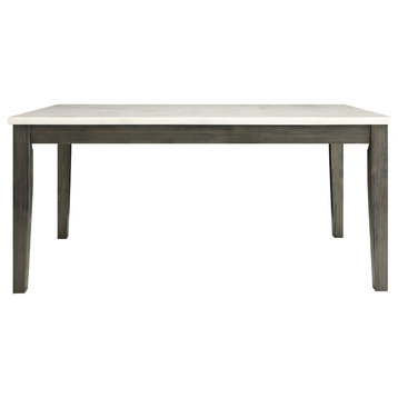 ACME Merel Dining Table, White Marble and Gray Oak