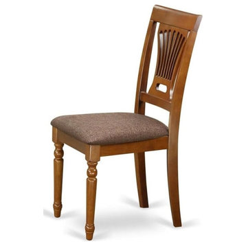 Set of 2 Armless Dining Chair, Cushioned Seat With Cut Out Back