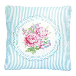 GreenGate Quilted Cushion Summer - White Embroidered - Decorative Pillows