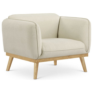 Nolita Boucle Fabric Upholstered Chair, Cream
