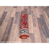 Red and Blue Seeripe Heris Soft Wool Hand Knotted Oriental Mat Rug 2'1" x 2'10"