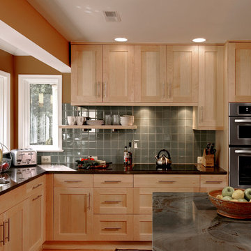 Cozy and Rustic Green Colored Kitchen - Herndon, VA