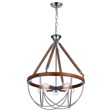 Parana 5 Light Down Chandelier With Chrome Finish