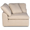Sunset Trading Puff 2-Piece Fabric Slipcover Modular Sectional Sofa in Tan