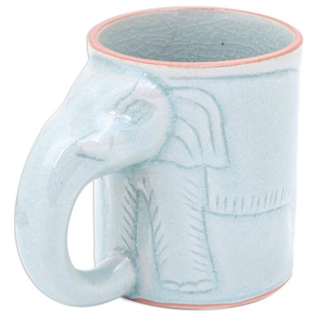 Novica Handmade Calming Cup Celadon Ceramic Mug