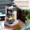 Gray Cascading Bowl Tabletop Fountain With LED Lights