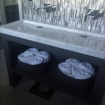 CARRARA WHITE MARBLE BATHROOM TROUGH SINKS NATURAL STONE