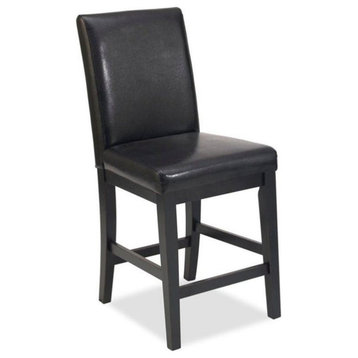 Catania Modern / Contemporary Wood Counter Stool in Black Finish