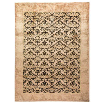 Arts and Crafts, Hand-Knotted Area Rug, 9'0"x11'10", Black