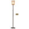 Artiva Fifth Avenue Crystal LED Torchiere Floor Lamp With Dimmer, Rose Copper