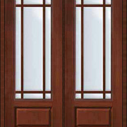 Prehung French Double Door 96 Fiberglass Marginal 9 Lite Marginal - Patio Doors