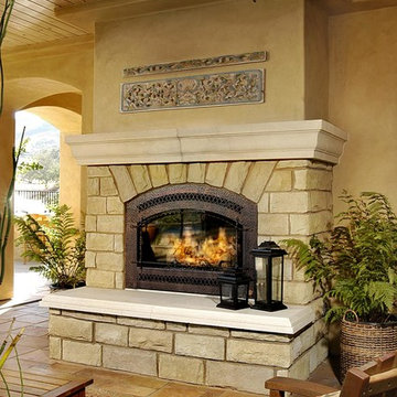 Stone Outdoor Fireplace