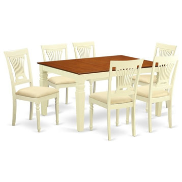 7-Piece Kitchen Table Set With a Dining Table and 6 Chairs
