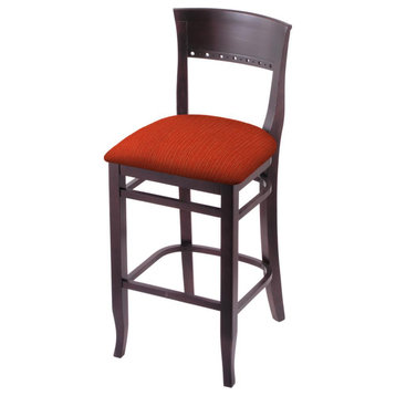 3160 30 Bar Stool with Dark Cherry Finish and Graph Poppy Seat