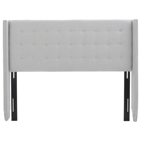 GDF Studio Josephine Fully Upholstered Full/Queen Headboard, Light Gray