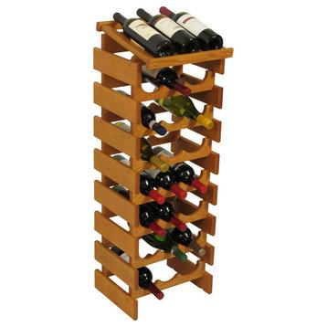 Wooden Mallet Dakota 8 Tier 24 Bottle Display Wine Rack in Medium Oak