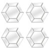 Manor Hexagonal Beveled Wall Mirrors, 12"x12", Set of 4