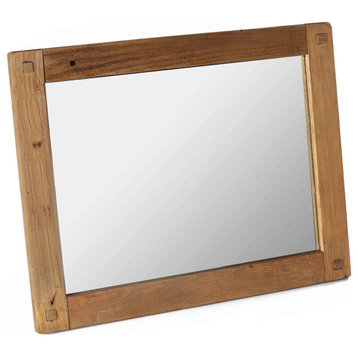 Bare Decor Dawson Wall Mount Mirror With Rustic Recycled Wood Frame 21x17